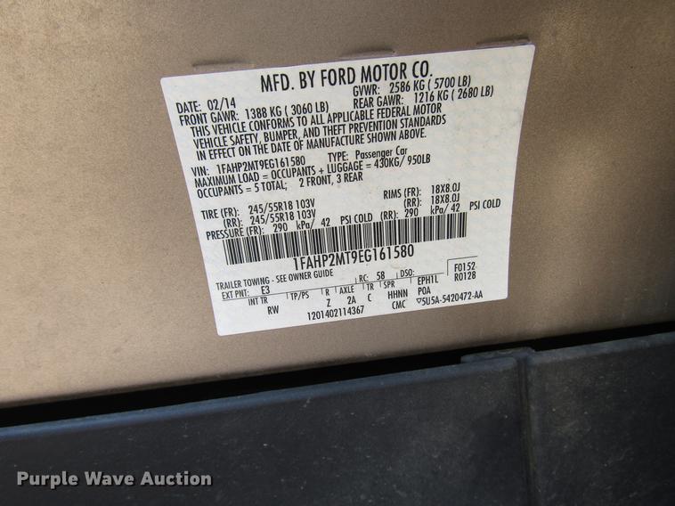 image for item FT9774 2014 Ford Taurus Police