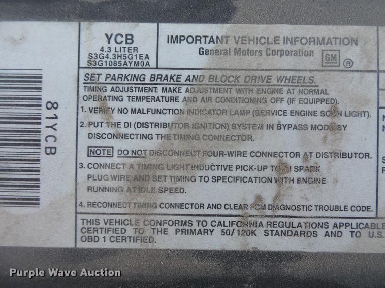 image for item FT9825 1995 Chevrolet 1500 pickup truck