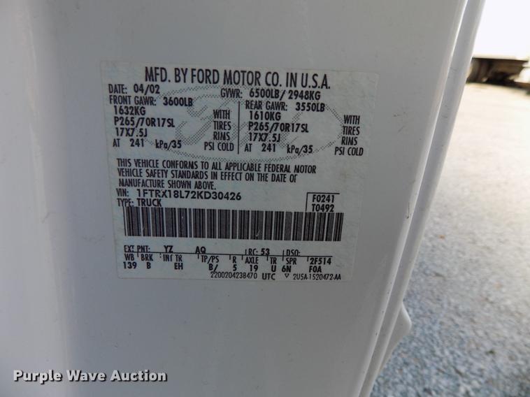 image for item DB8563 2002 Ford F150 SuperCab pickup truck