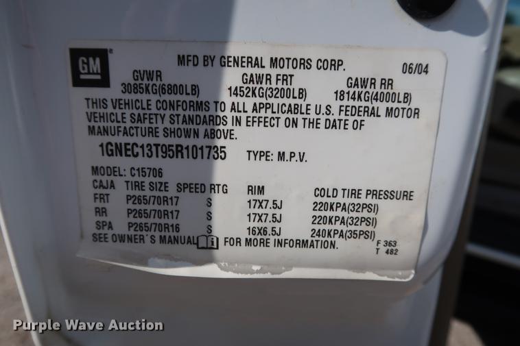 image for item DD3453 2005 Chevrolet Tahoe LT SUV