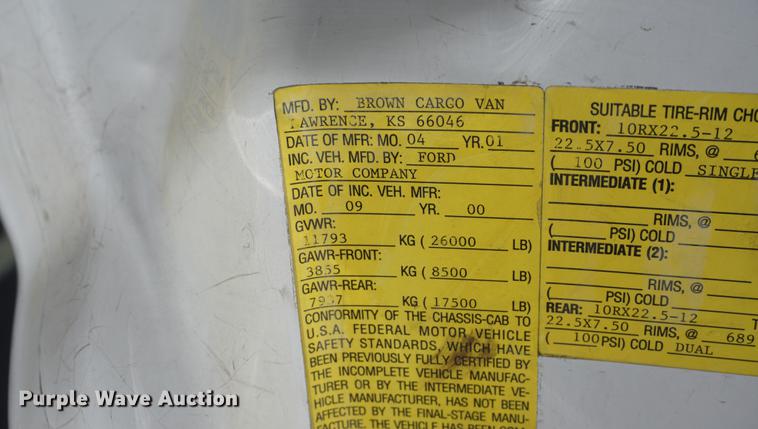 image for item DD6515 2001 Ford F650 Super Duty truck cab and chassis