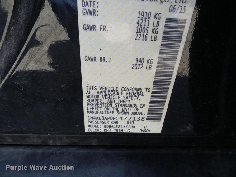 image for item DE5218 2015 Nissan Altima