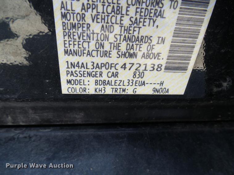 image for item DE5218 2015 Nissan Altima