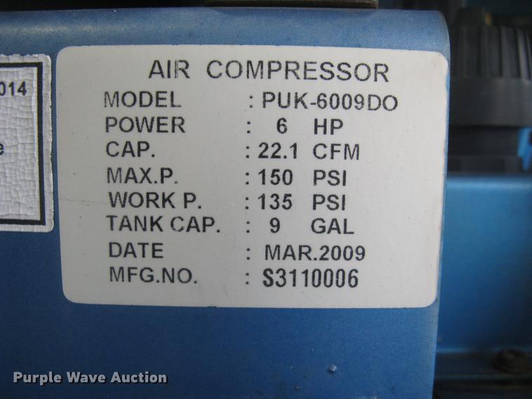 image for item DQ9736 2009 Puma PUK-6009D0 air compressor