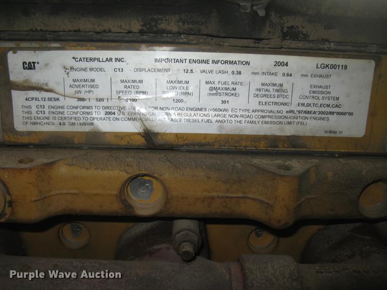 image for item DQ9743 2004 Caterpillar C13 Acert 12.5L six cylinder turbo diesel engine