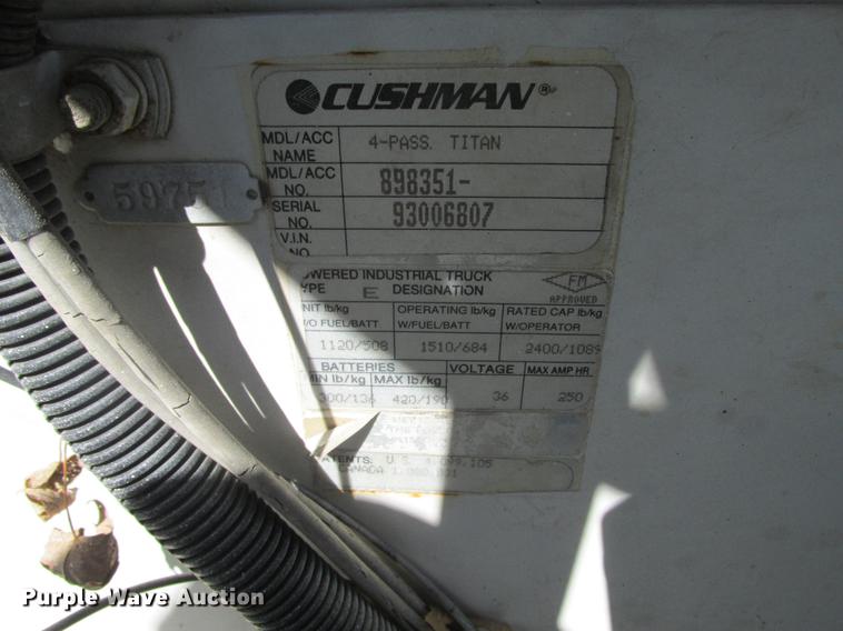 image for item DX9454 Cushman 898351 utility vehicle