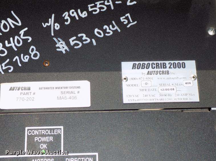 image for item DZ9525 2008 AutoCrib RoboCrib 2000 automated inventory parts crib