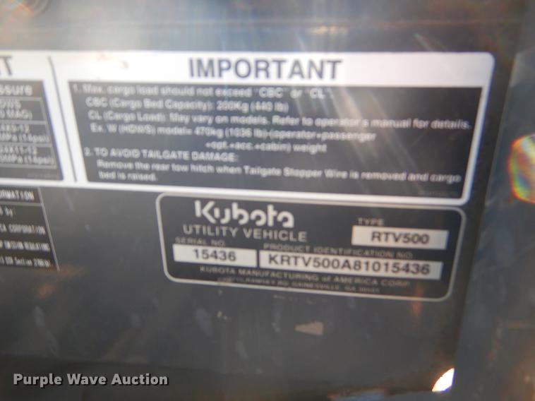 image for item EO9573 2008 Kubota RTV500 utility vehicle