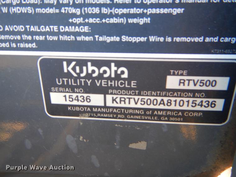 image for item EO9573 2008 Kubota RTV500 utility vehicle