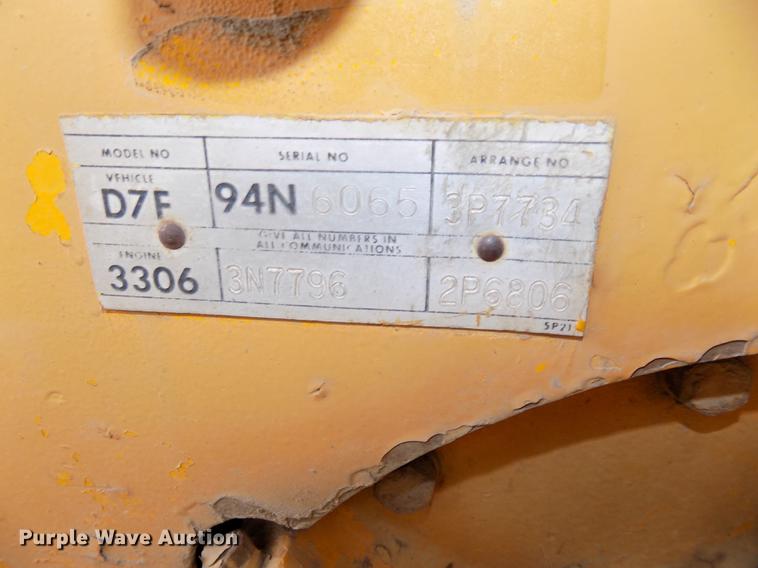 image for item DB8590 1973 Caterpillar D7F dozer