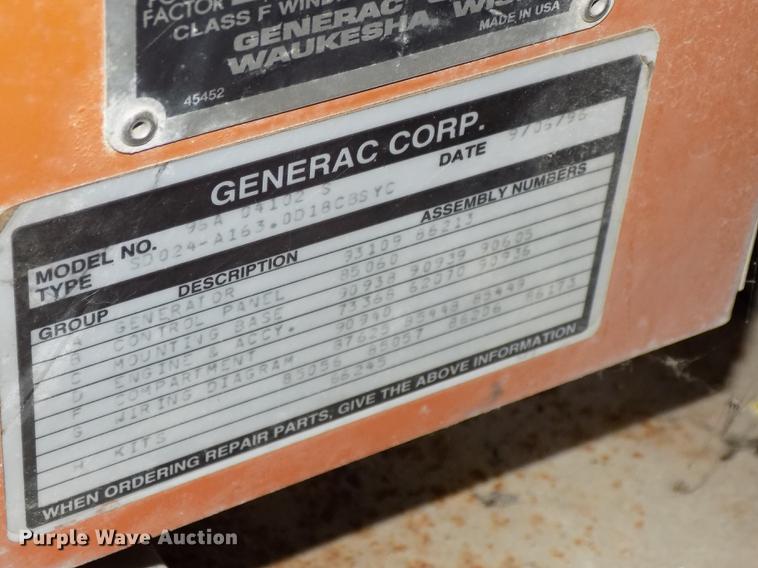 image for item DB8591 1996 Generac 96A04102-S generator