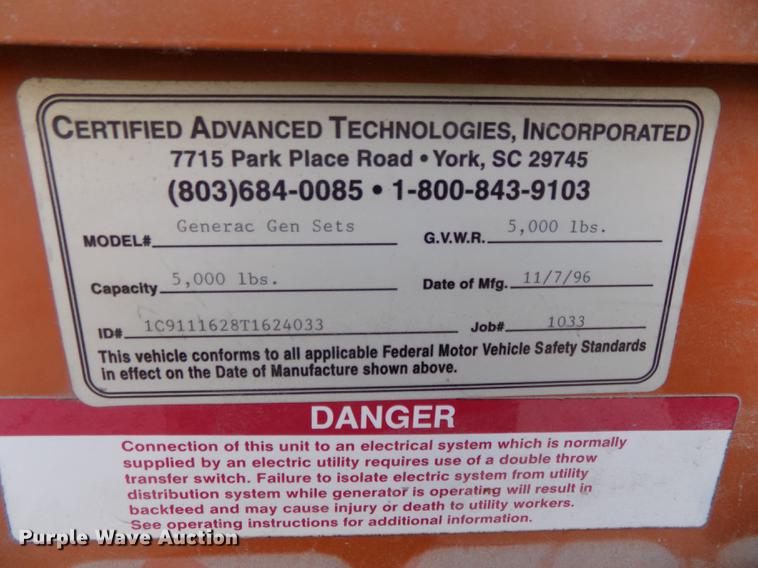 image for item DB8591 1996 Generac 96A04102-S generator