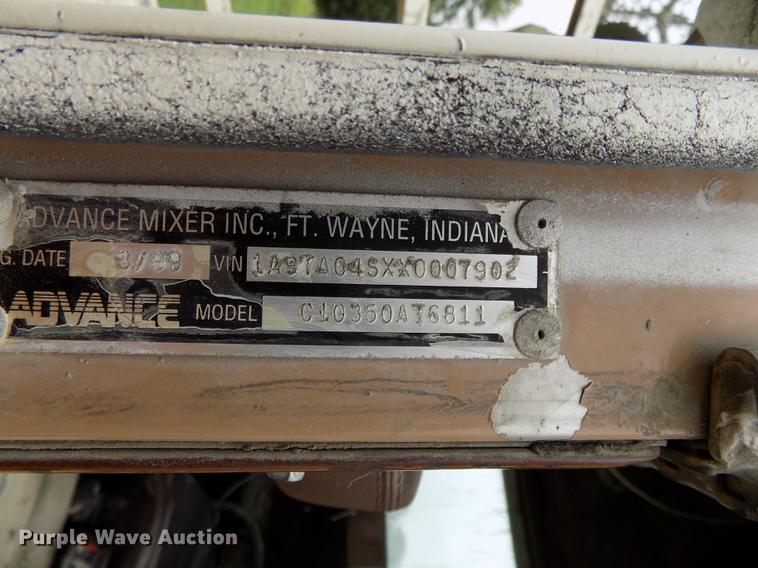 image for item DB8613 1999 Advance C10350A76811 ready mix truck