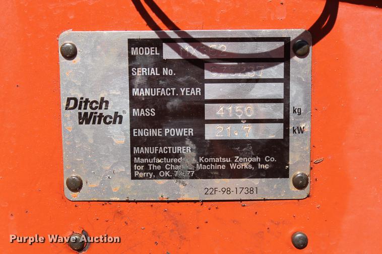 image for item DD3456 2005 Ditch Witch MX352 mini excavator