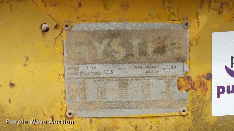 image for item DD7362 1967 Hyster HP15T tilt deck equipment trailer