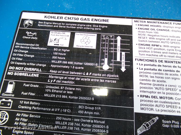 image for item DE5212 2017 Miller Trailblazer 302 Air Pak welder/generator with air compressor