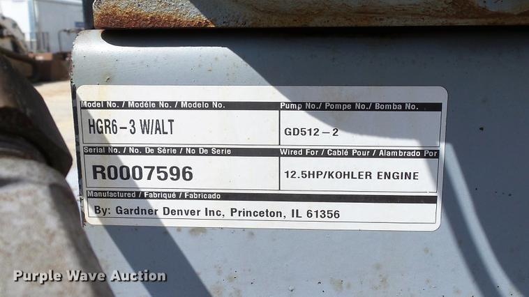 image for item DM9874 Gardner Denver HGR6-3 air compressor