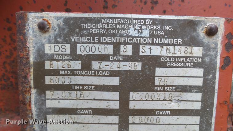 image for item FE9186 1995 Ditch Witch equipment trailer