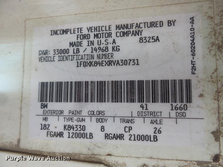 image for item FT9847 1994 Ford F800 digger derrick truck