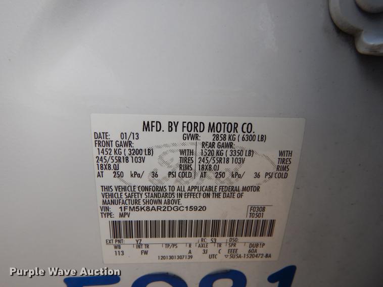 image for item DB8301 2013 Ford Explorer Police Interceptor SUV