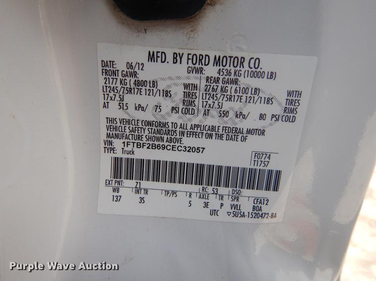 image for item DB8302 2012 Ford F250 Super Duty utility bed pickup truck