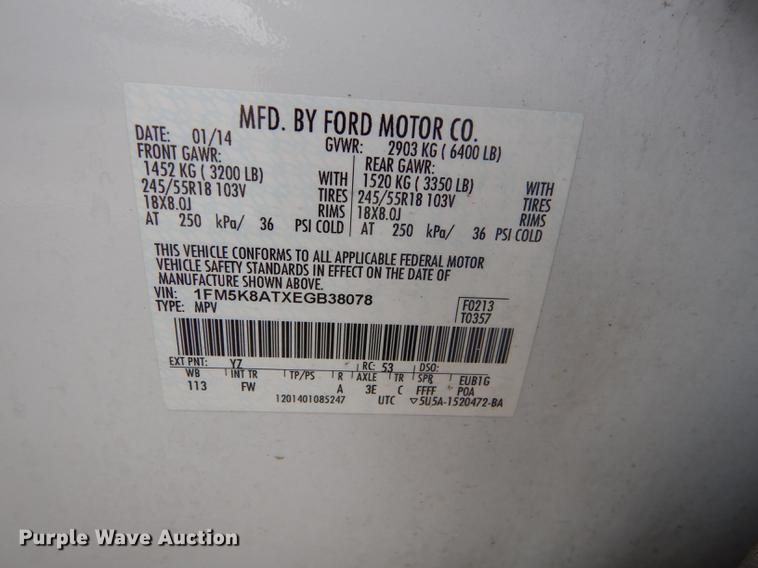 image for item DD6505 2014 Ford Explorer Police Interceptor SUV