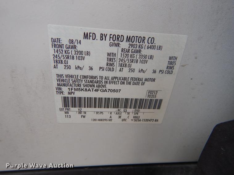 image for item DD6507 2015 Ford Explorer Police Interceptor SUV