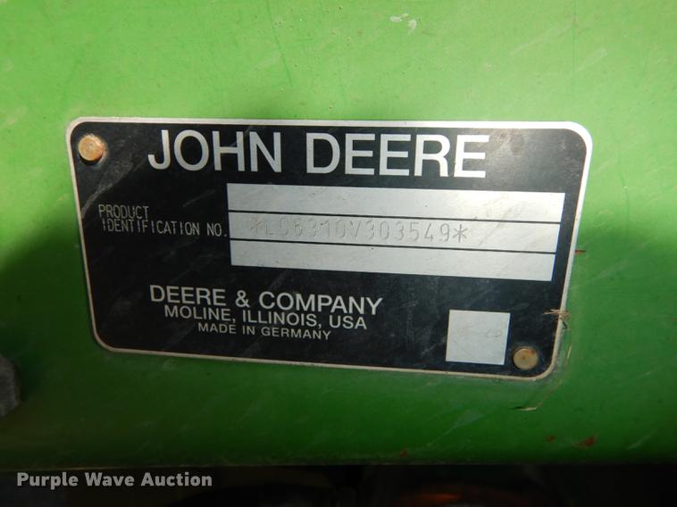 image for item DF1763 2001 John Deere 6310 MFWD tractor