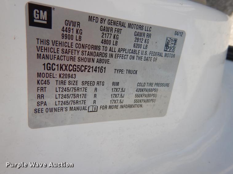 image for item DF1769 2012 Chevrolet Silverado 2500HD Crew Cab pickup truck