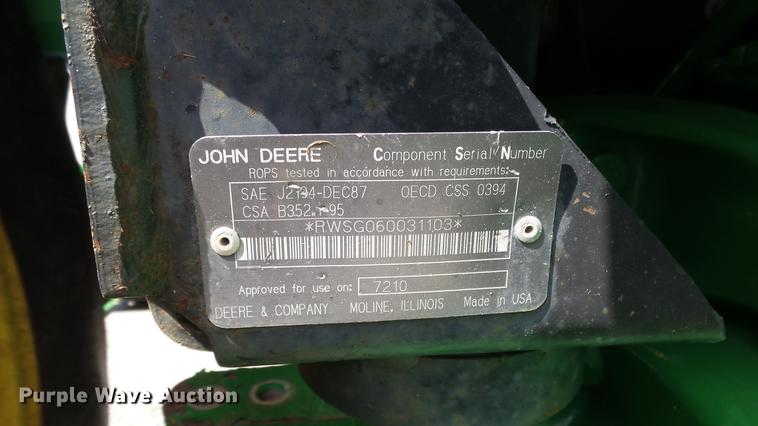 image for item DF4358 1999 John Deere 7210 MFWD tractor