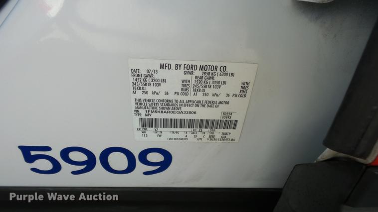 image for item DF4360 2014 Ford Explorer Police SUV