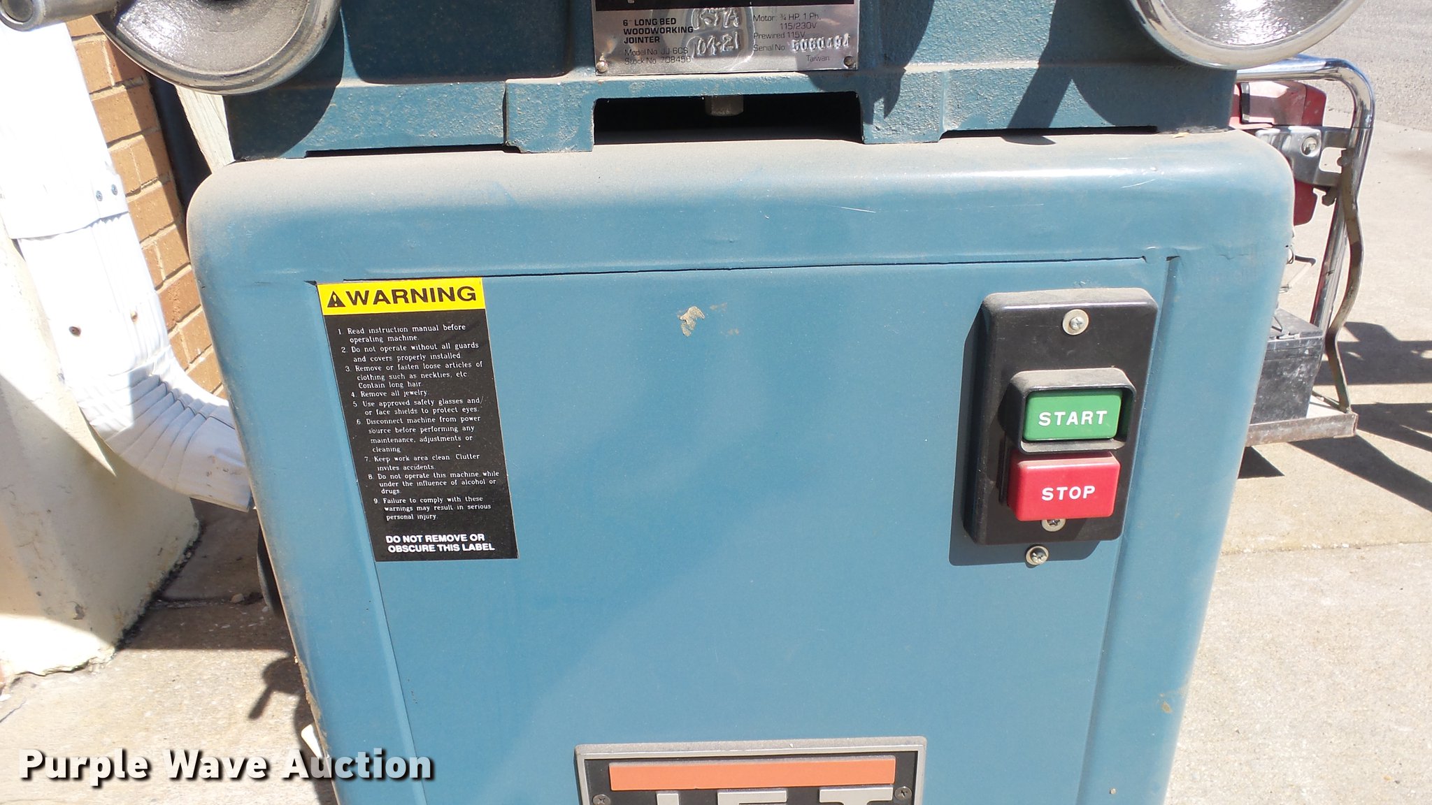 Jet JJ6CS jointer in Wichita, KS Item ES9477 sold Purple Wave