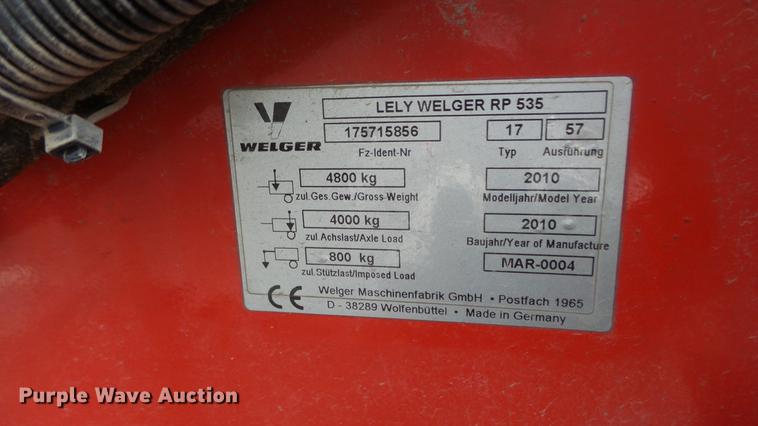 image for item DF4339 2010 Lely Welger RP535 Master round baler