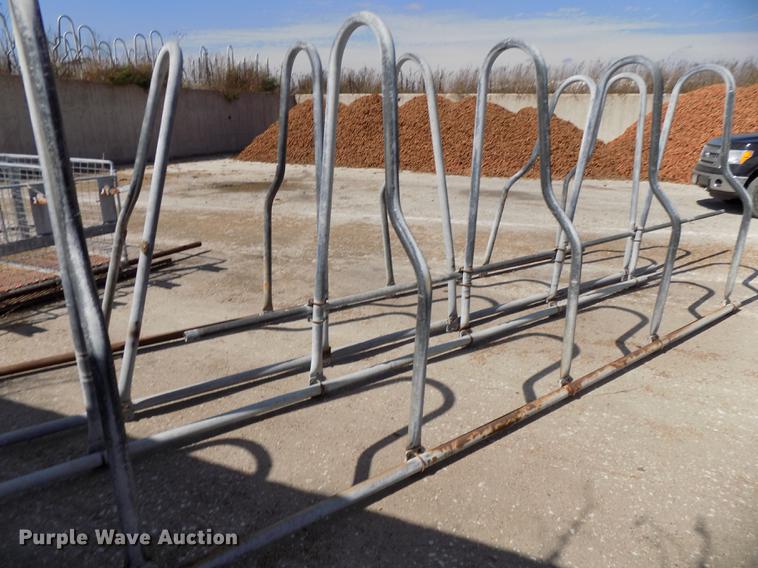 image for item G1324 Approximately 24 four and five cow aluminum stanchion sets