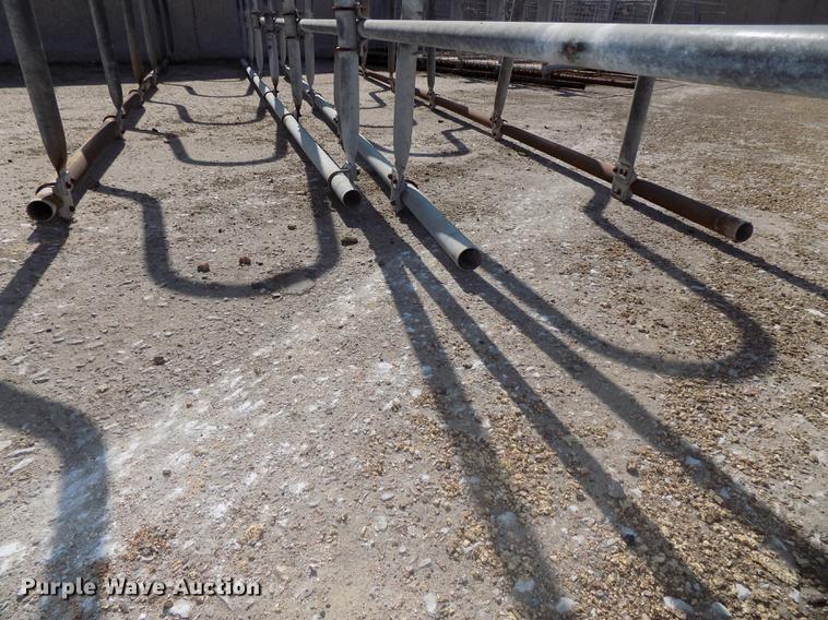 image for item G1324 Approximately 24 four and five cow aluminum stanchion sets