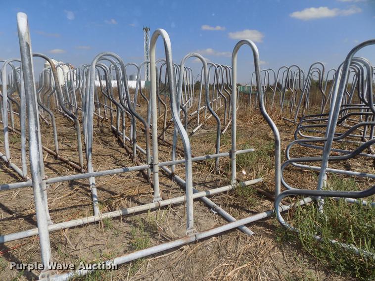 image for item G1324 Approximately 24 four and five cow aluminum stanchion sets