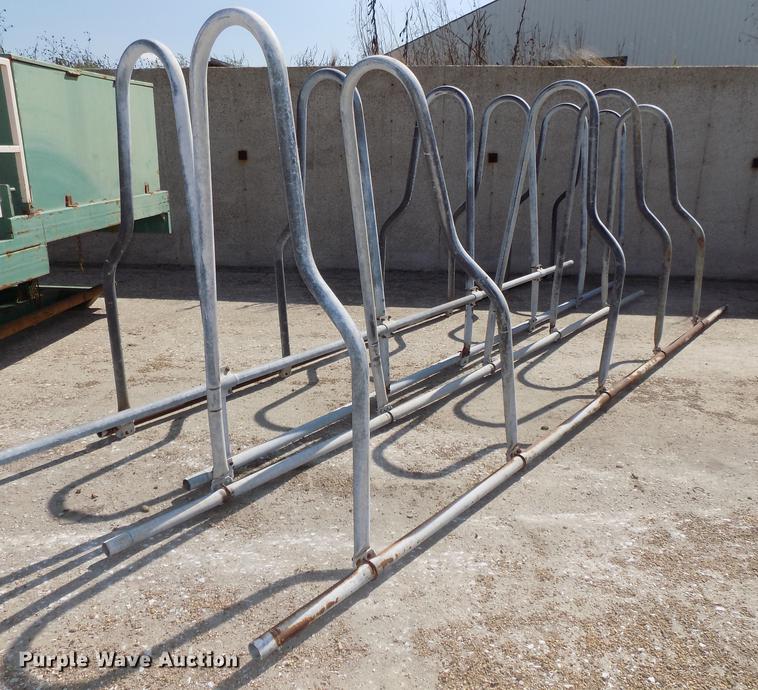 image for item G1325 Approximately 24 four and five cow aluminum stanchion sets