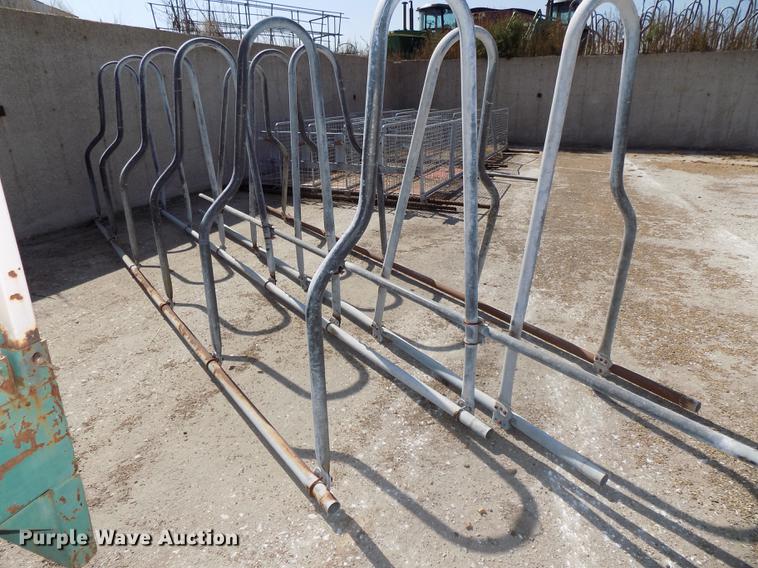 image for item G1325 Approximately 24 four and five cow aluminum stanchion sets