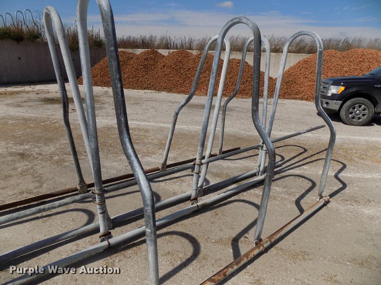 image for item G1325 Approximately 24 four and five cow aluminum stanchion sets