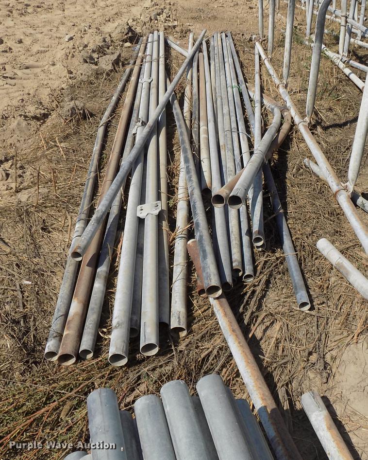 image for item G1325 Approximately 24 four and five cow aluminum stanchion sets