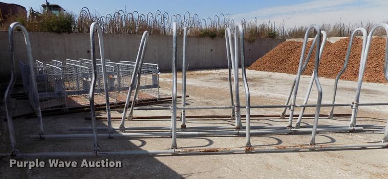 image for item G1326 Approximately 24 four and five cow aluminum stanchion sets