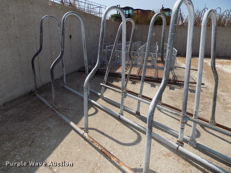 image for item G1326 Approximately 24 four and five cow aluminum stanchion sets
