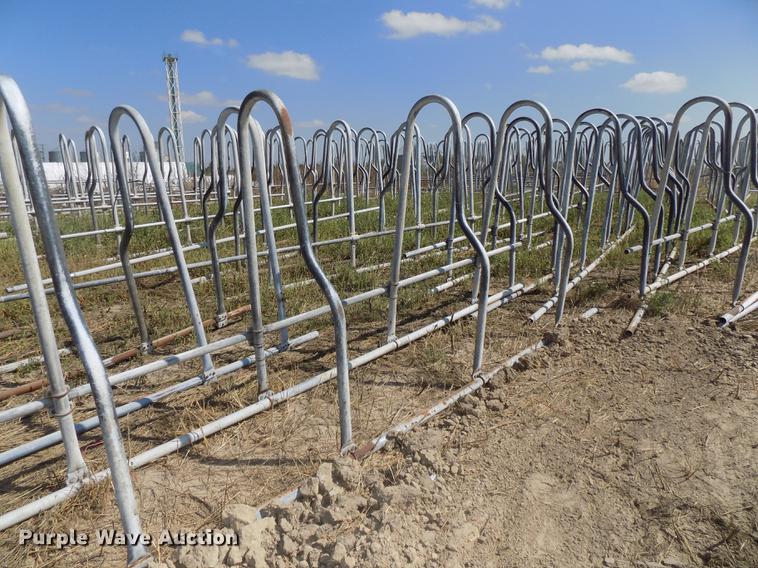 image for item G1326 Approximately 24 four and five cow aluminum stanchion sets