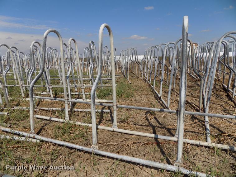 image for item G1326 Approximately 24 four and five cow aluminum stanchion sets