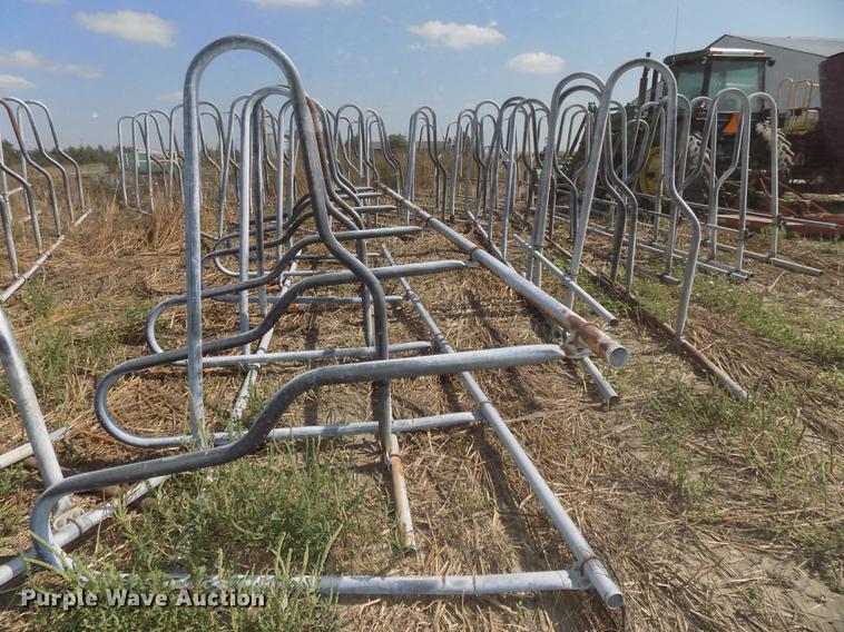 image for item G1326 Approximately 24 four and five cow aluminum stanchion sets