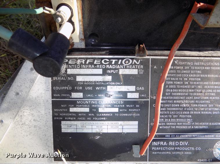 image for item G1328 (7) infrared unvented radiant heaters