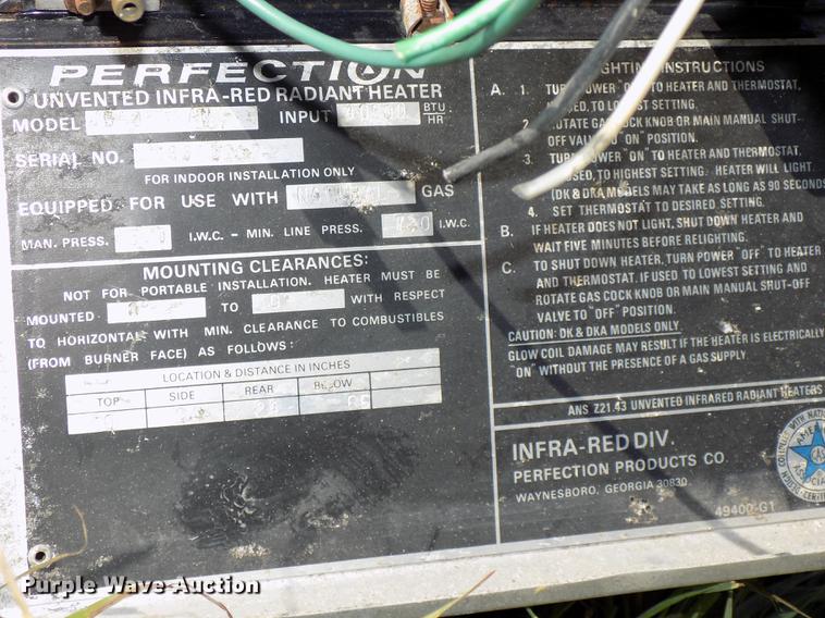 image for item G1328 (7) infrared unvented radiant heaters
