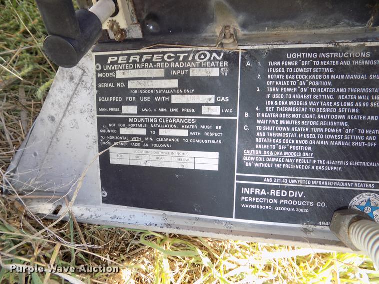 image for item G1328 (7) infrared unvented radiant heaters