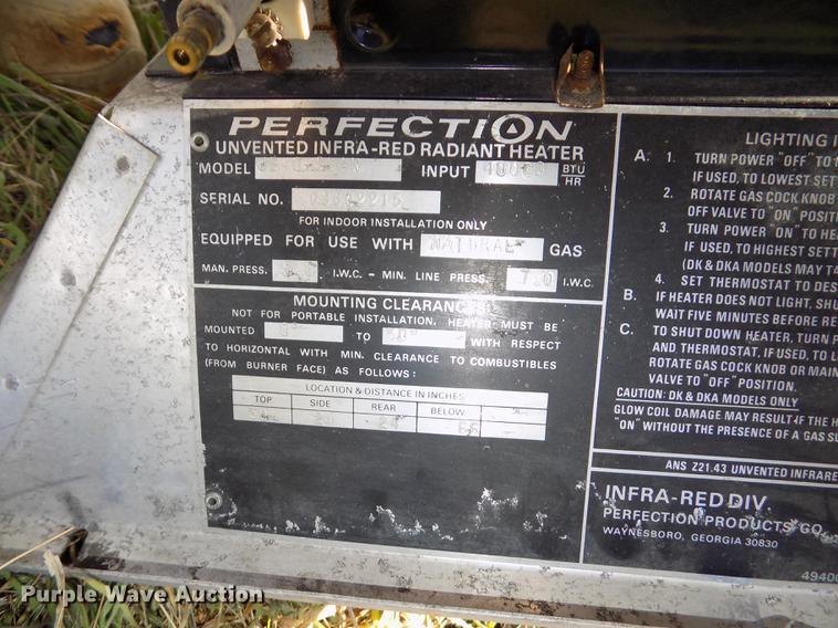 image for item G1328 (7) infrared unvented radiant heaters