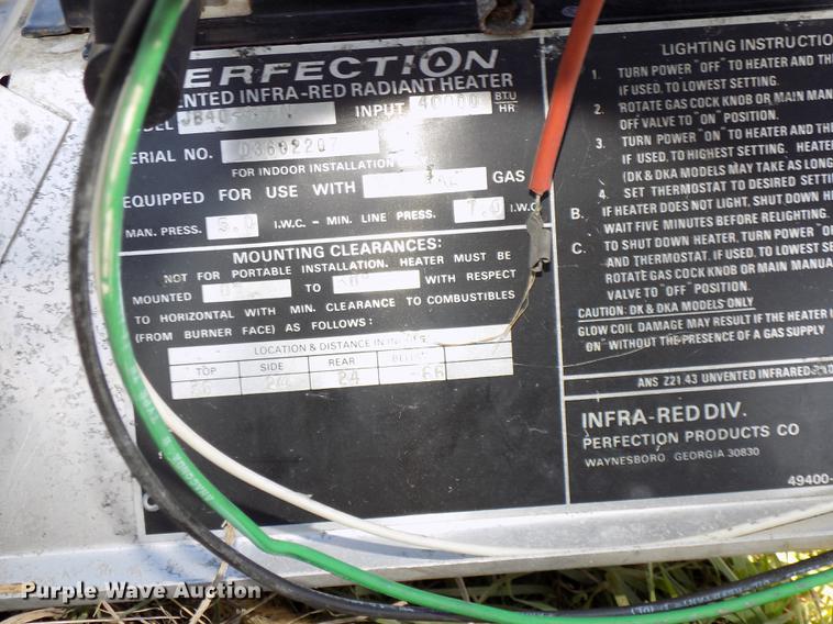 image for item G1328 (7) infrared unvented radiant heaters